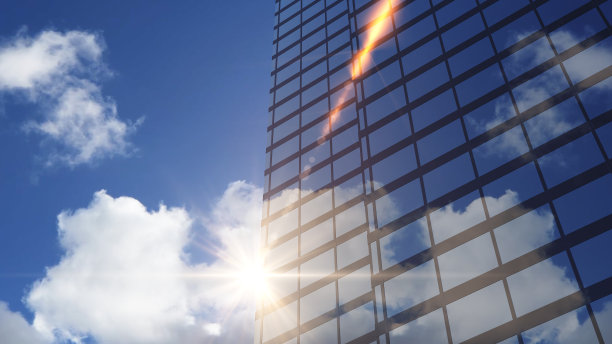 3D摩天大楼的低角度拍摄图片下载