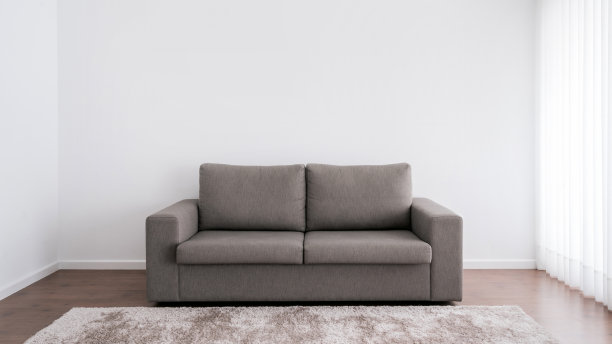 空房间里有灰色的沙发和地毯图片下载