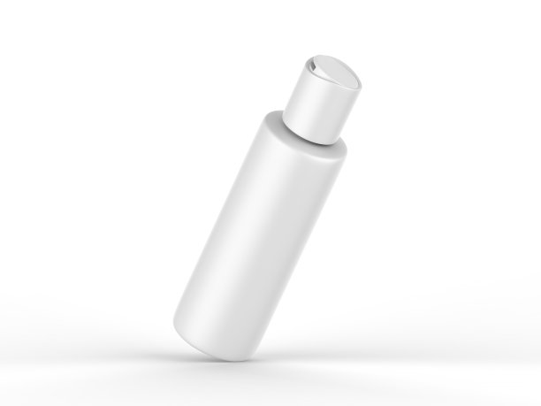 空白化妆品瓶与光盘压盖品牌和模拟，准备设计演示，3d渲染插图。图片下载