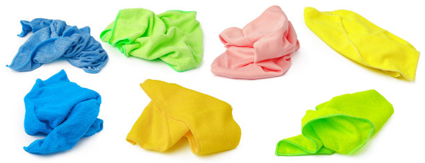 彩色抹布清洁隔离在白色图片下载