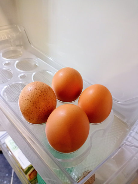 冰箱里4个鸡蛋的照片图片下载