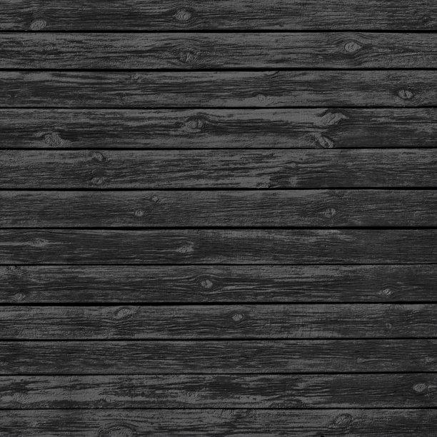 旧的黑色多节的木板纹理。深灰色粗糙水平木板方形背景图片下载