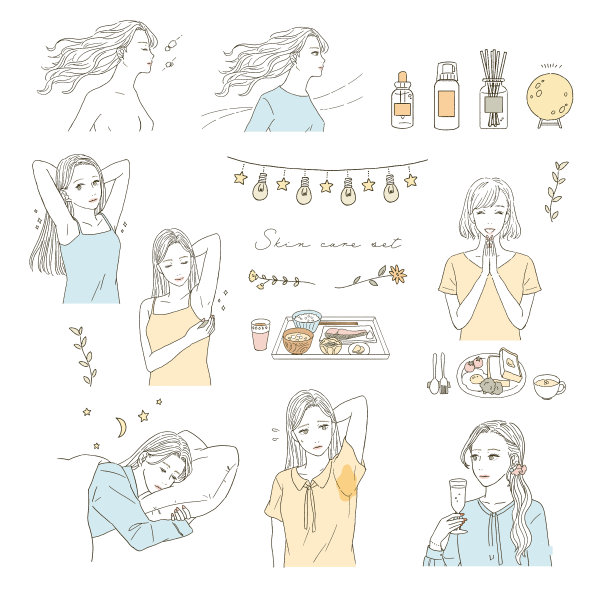 美丽插画集的健康意识的妇女图片下载