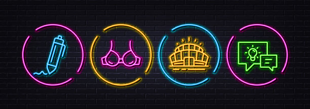 竞技场体育场胸罩和签名最小线图片下载