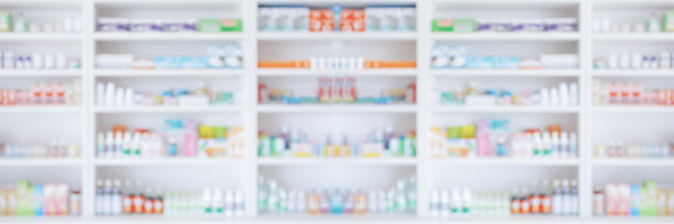 药房药房的货架内部模糊了医疗背景图片下载