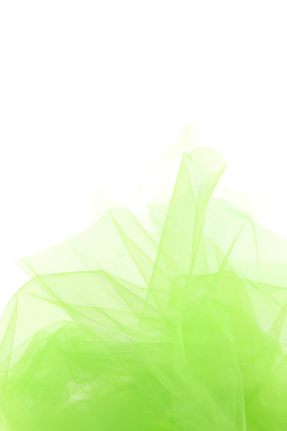 抽象成分石灰绿色薄纱材料孤立在白色背景上。图片下载