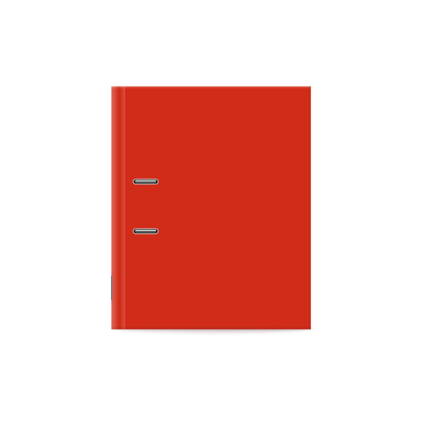 红色环活页夹或文件案例现实向量插图孤立。图片下载