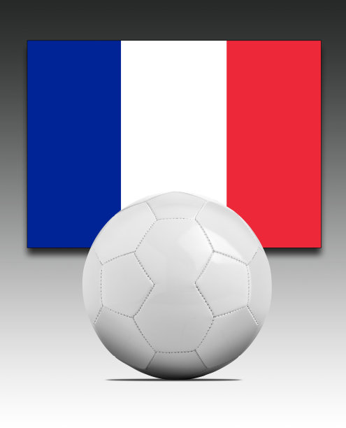 印有法国国旗的足球。图片下载