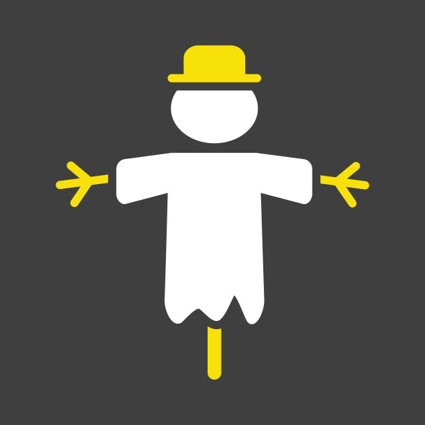 稻草人矢量孤立设计图标图片下载