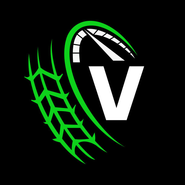 汽车汽车标志在字母V速度概念。赛车模板汽车服务，汽车修理与速度计V字母标志设计图片下载