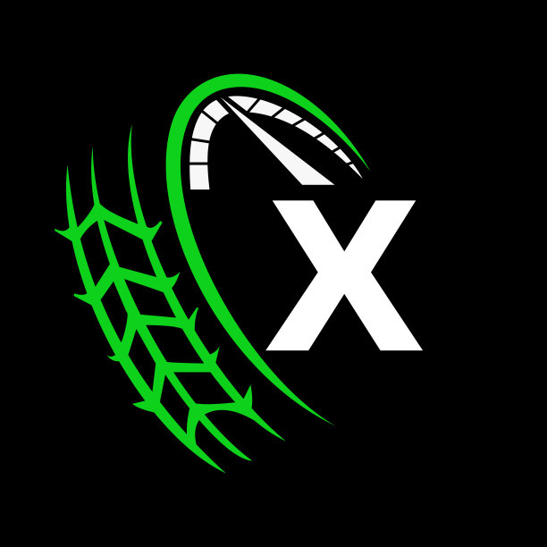 汽车汽车标志在字母X速度概念。赛车模板的汽车服务，汽车修理与速度计X字母标志设计图片下载