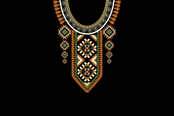 美丽的数字部落项链图案。图片下载