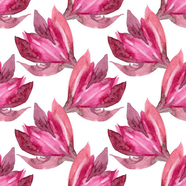 无缝图案水彩抽象粉红色紫色百合在白色背景。手绘的夏日花束。植物艺术卡片庆祝婚礼，生日，墙纸包装，纺织品，礼品图片下载