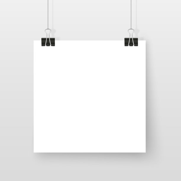 活页夹上的海报。方形纸模型。现代空模板为您的设计。矢量模拟图片，绘画，绘画，引用海报或照片。图片下载
