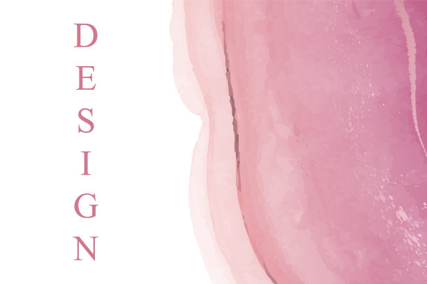 水彩背景与抽象的粉红色墨波和飞溅。图片下载