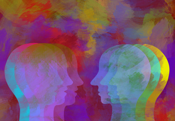 水彩插图心灵感应。沟通。同理心图片下载