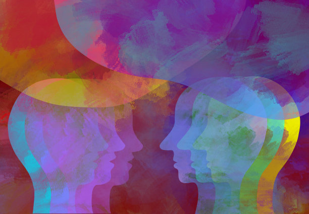 水彩插图心灵感应。沟通。同理心图片下载