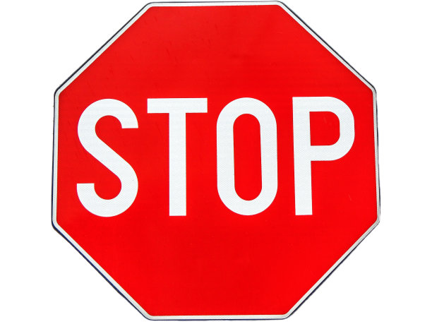 停止交通标志孤立在白色背景上图片下载