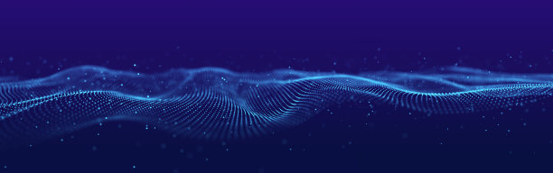 蓝色和紫色调的抽象波点。对音乐均衡器。3 d渲染。图片下载