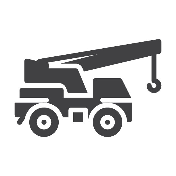 移动式起重机矢量图标图片下载