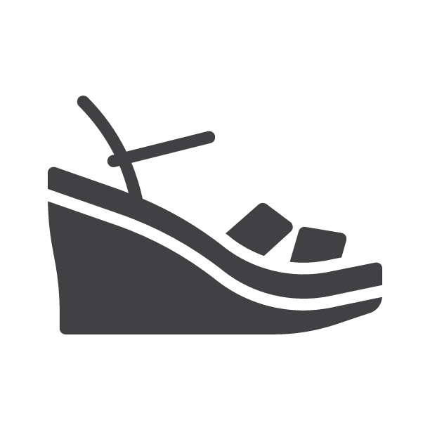 楔形凉鞋矢量图标图片下载