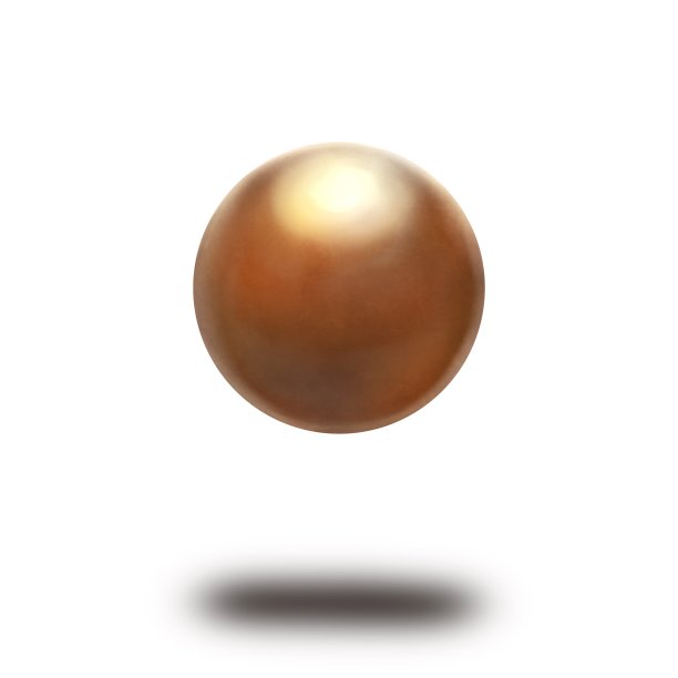 金属球漂浮在空中，背景为白色的铜色图片下载