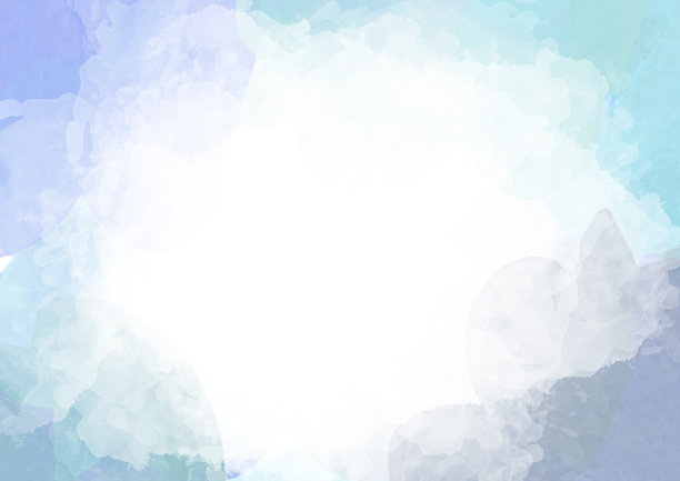 水彩抽象背景。蓝色，灰色和蓝绿色彩色斑点在白色的背景。水彩模糊的斑点和飞溅图片下载