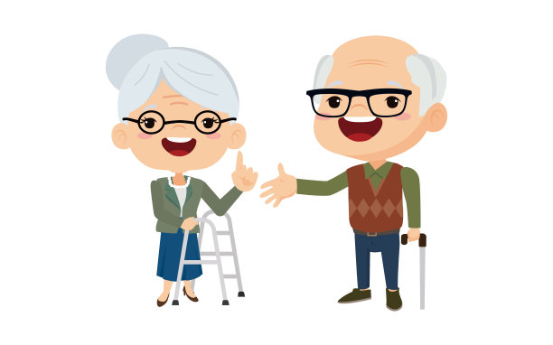 有不同姿势的老人图片下载