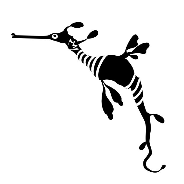 海马黑色图标在白色背景。美丽的剪影纹身设计，婚礼喜庆卡，时尚饰品，标志，儿童，图案。矢量插图。图片下载