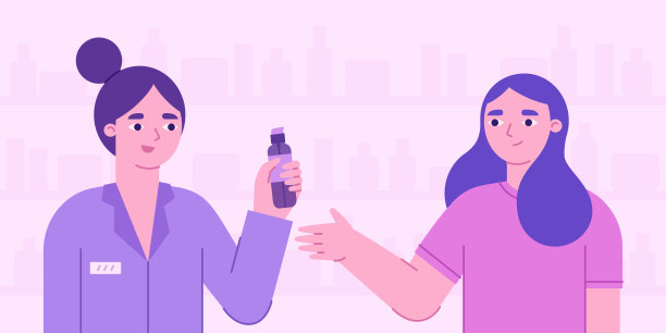 美容店的顾客兼店员图片下载