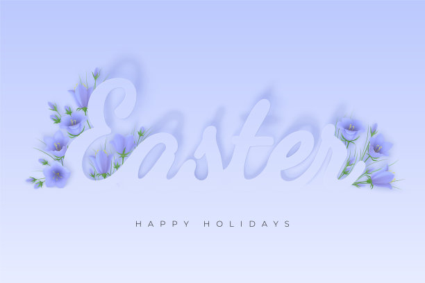 带铃铛花的复活节贺卡图片下载