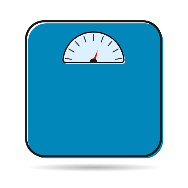 体重秤图标，健康饮食身体符号，损失卡路里测量矢量插图图片下载