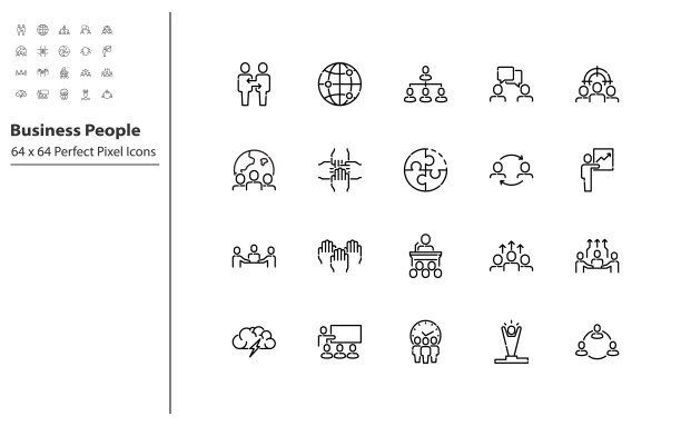 集业务人员行图标，会议，团队合作图片下载