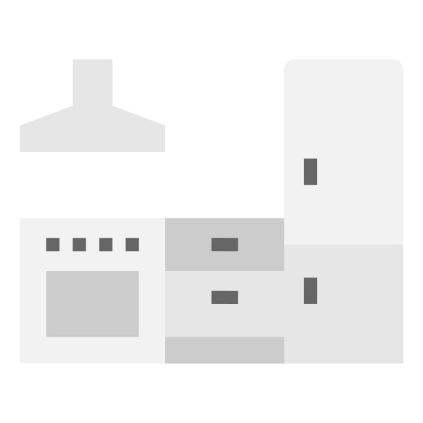 厨房平面图标矢量插图图片下载