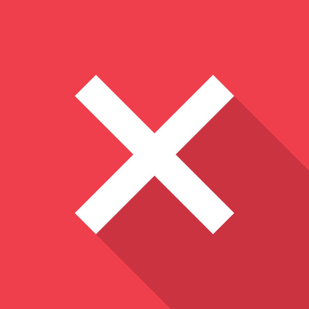 十字标记图标，X符号，简单错误设计矢量插图，错误选择符号图片下载