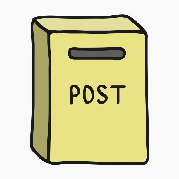 邮箱卡通手风格的邮件图标矢量平面插图图片下载