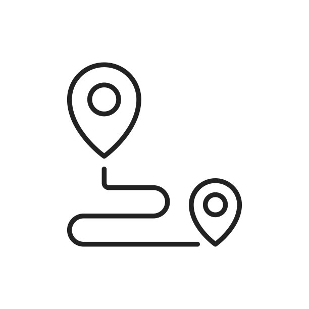 点对点导航细线图标。线性符号。矢量插图。“n图片下载