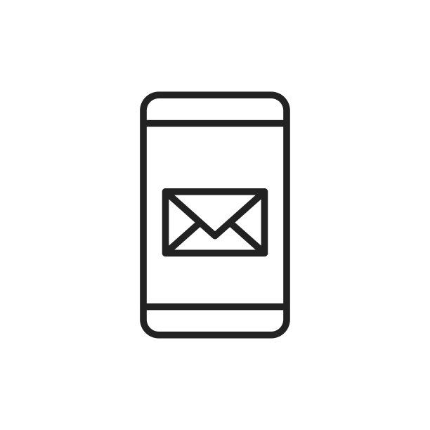 智能手机与邮件屏幕上的细线图标。线性符号。矢量插图。“n图片下载