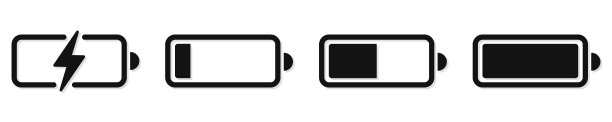 电池图标集。矢量图图片下载