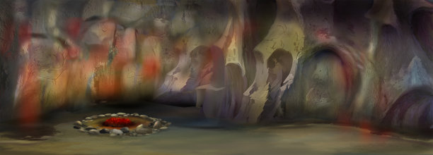 史前时代的穴居人洞穴图片下载