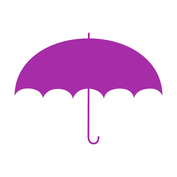 宽紫色伞半平面彩色矢量对象图片下载