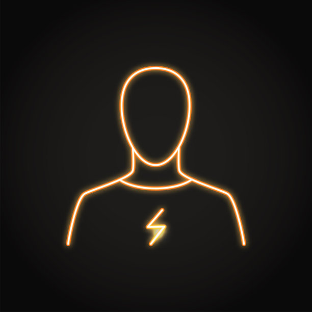 霓虹灯胸痛图标在线的风格图片下载