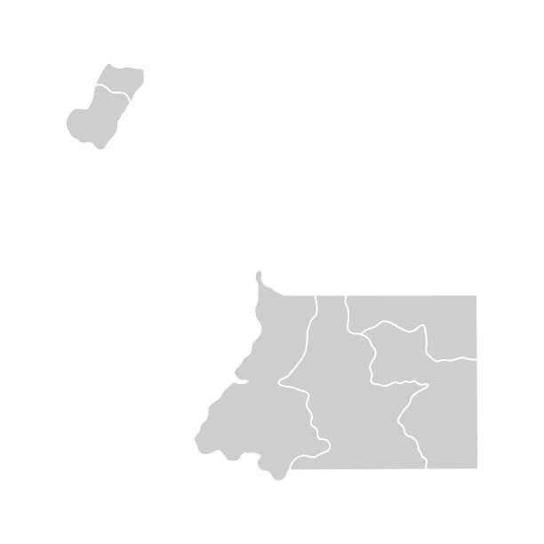 赤道几内亚政治示意图。高度详细的矢量插图。图片下载