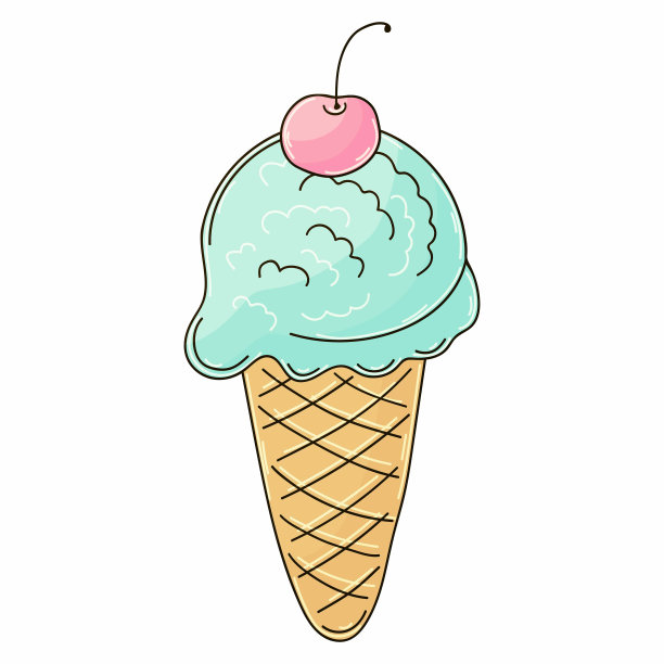 插图在手绘风格。甜品，图形元素的设计图片下载