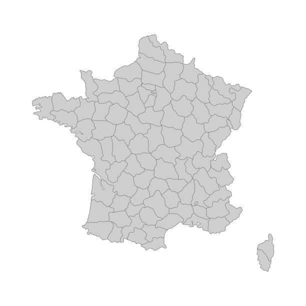 法国政治地图概略。高度详细的矢量插图。图片下载