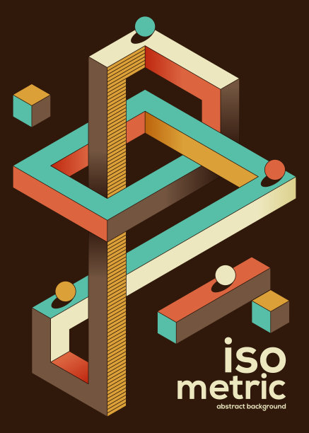 等距几何形状抽象背景复古复古风格图片下载