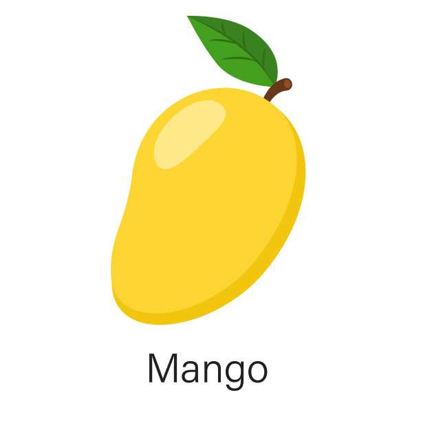 芒果孤立在白色背景上。平面风格的矢量插图图片下载