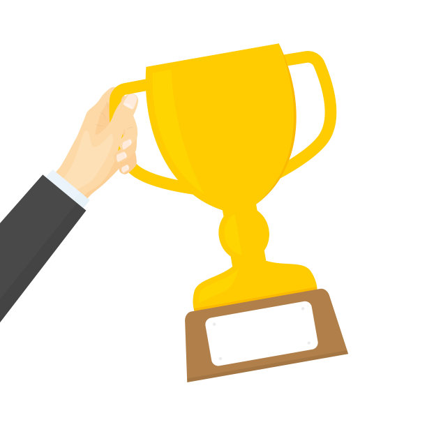 商人手握冠军奖杯的图标图片下载