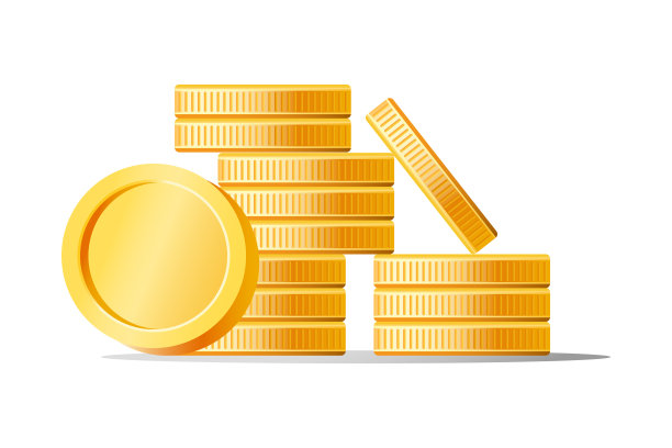 金币、钱一堆堆地堆在白色的背景上。头奖，赌场，扑克元素。现金宝。矢量平面插图。设计传单，横幅，着陆页。图片下载