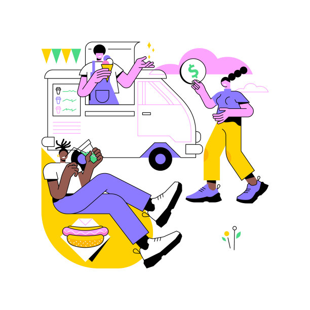 街头美食节抽象概念矢量插图。图片下载